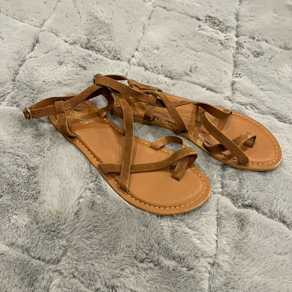 Topshop Shoes - Top Shop Tan Strappy Sandals